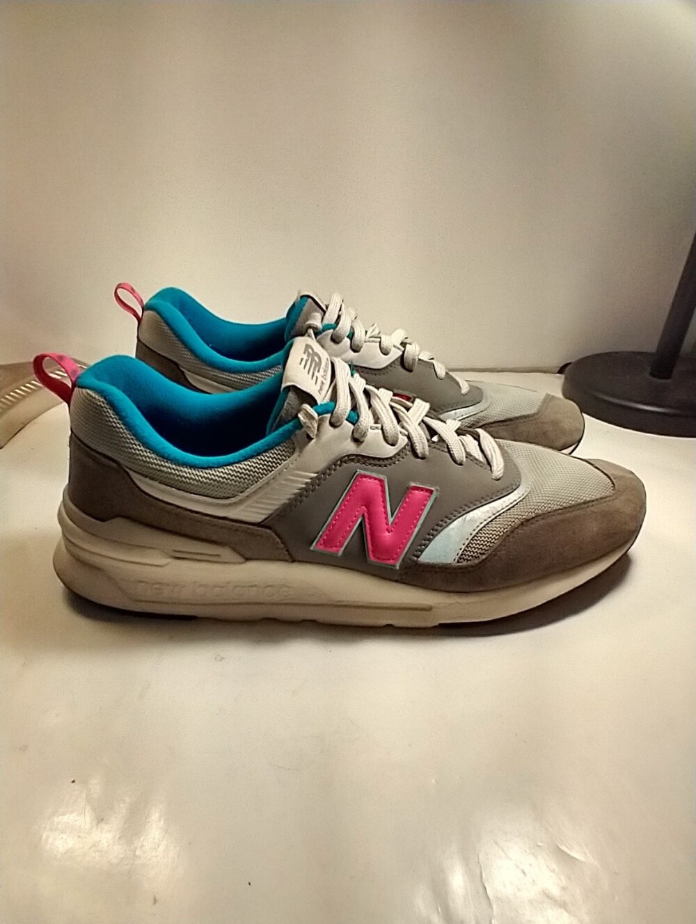 New Balance 997H Castlerock Gray Blue Pink Running Shoes Men's sz 12.